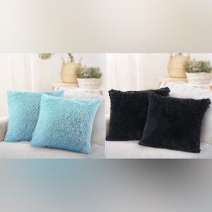 Panku Long Hair PV Fur Pillow Cover Super Soft 4 Pieces With Zipper 20”20”